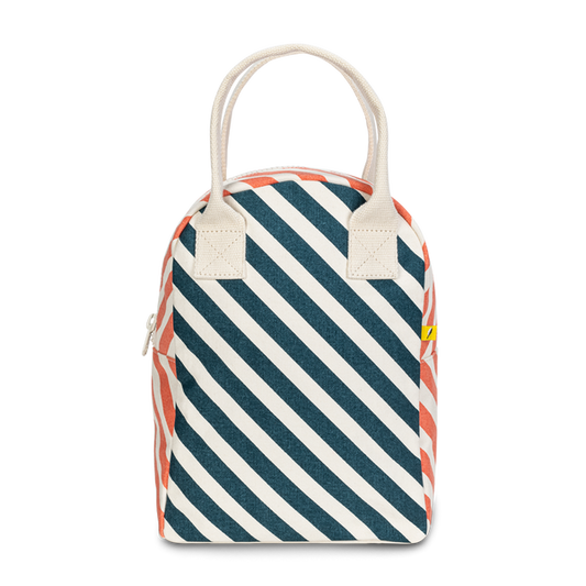 Zipper Lunch - Teal Stripe Apricot