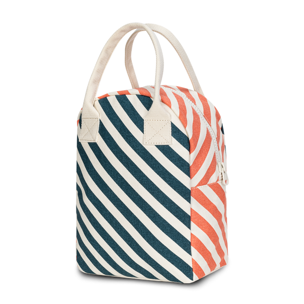 Zipper Lunch - Teal Stripe Apricot