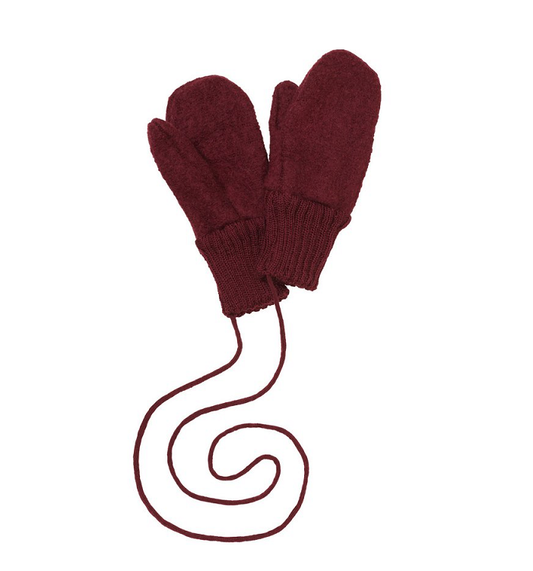 Boiled Wool Gloves - Cassis