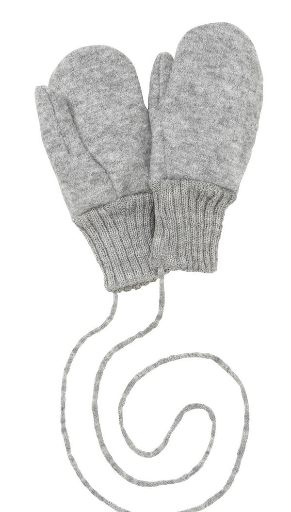 Boiled Wool Gloves - Grey