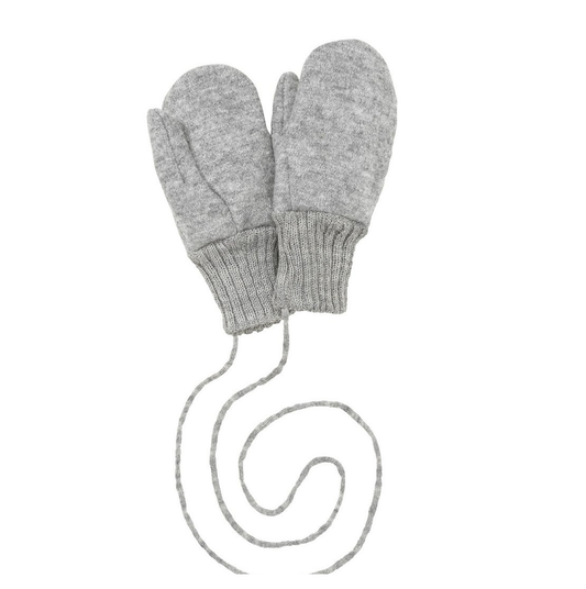 Boiled Wool Gloves - Grey