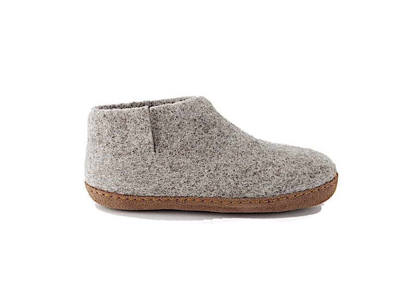 Carlyle Adult Wool Felt Slipper Boot - Heather Grey