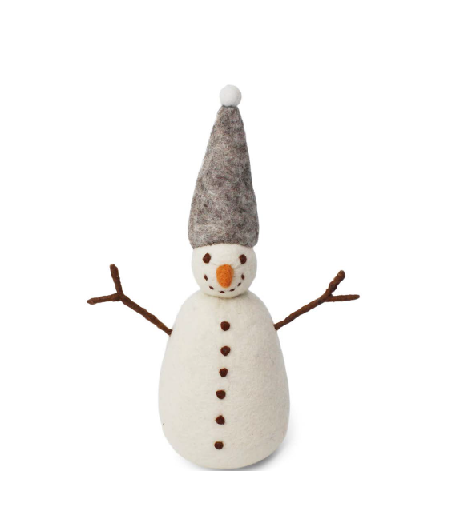 Large Snowman - Grey Hat (27cm)