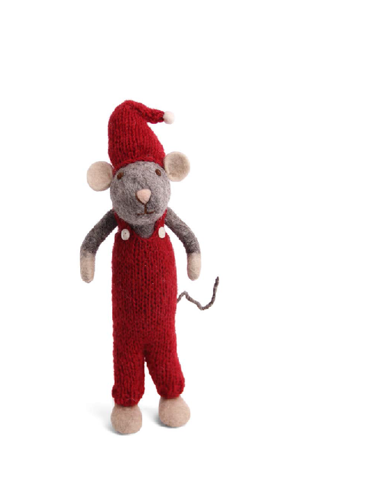 Extra Large Felted Rudolf w/ Red Pants - Grey (60cm)